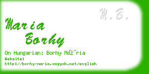 maria borhy business card